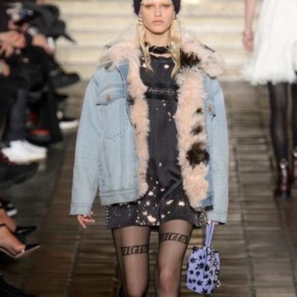 Alexander Wang Shearling Jean Coat Pink Size XS - Picture 12 of 12